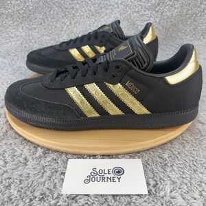 adidas Samba Mexico Shoes Mens 9 Black Gold Soccer Football Blokecore Heritage